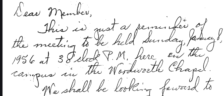 Letter from C.B. Lawyer to to Members (01/04/1956)